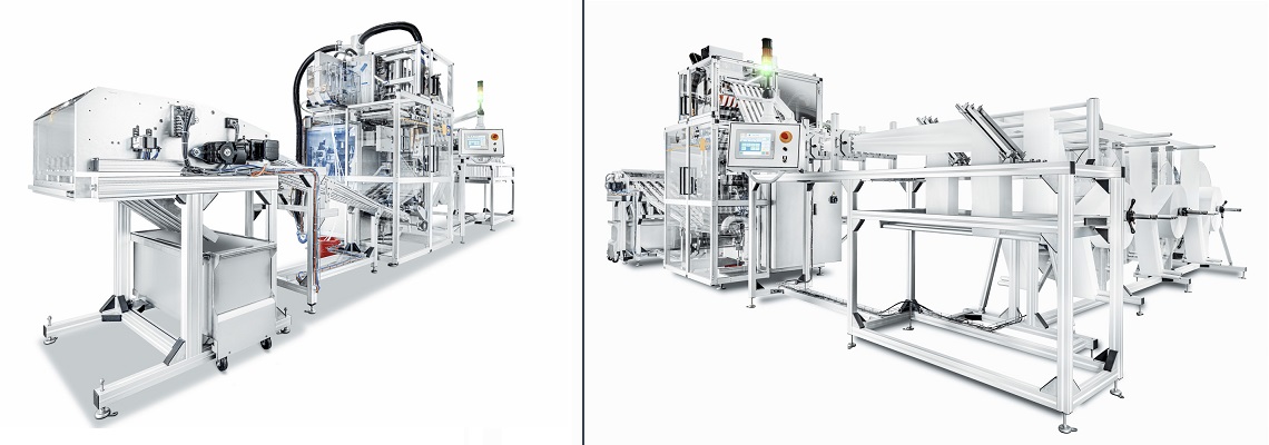 4-Side-Seal Sachet Machine FB-S (ATEX) incl. Production of Disinfectant Wipes