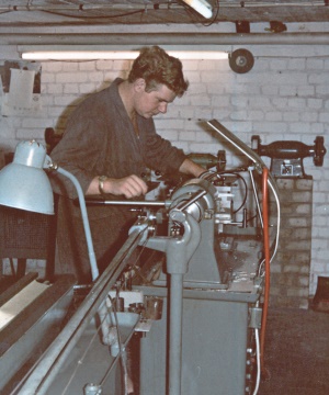 Gerhard Kummerfeldt at his first lathe